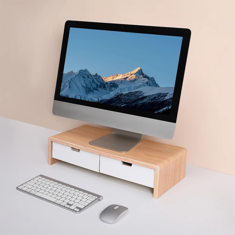 شاشة كمبيوتر خشبية، قاعدة مراقبة مرتفعة، حامل مكتبي، حامل كمبيوتر محمول، حامل شاشة الكمبيوتر، حامل لوحة مفاتيح الكمبيوتر المحمول
