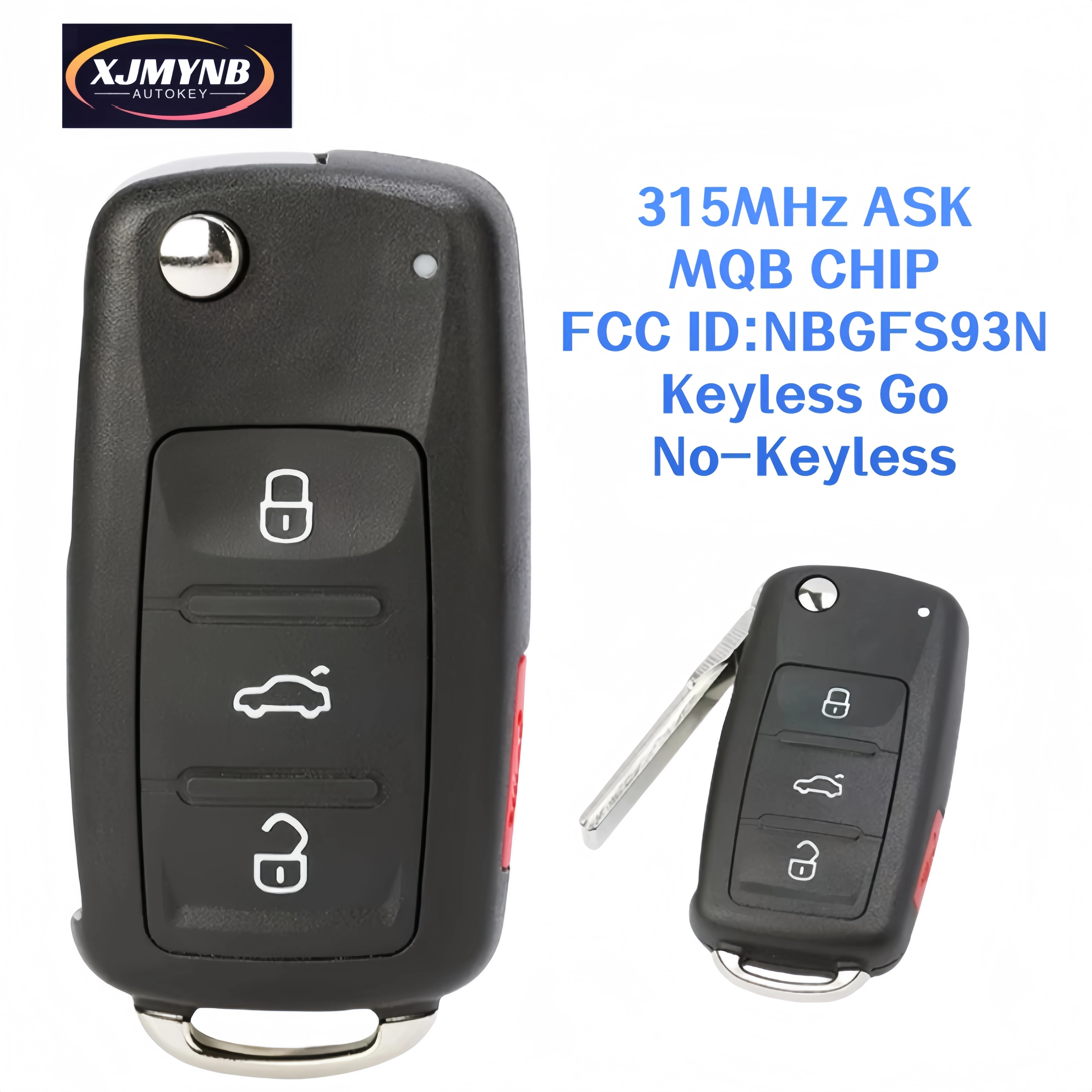 XJMYNB NBGFS93N 5K0837202BP Smart Remote Car Key For Volkswagen Jetta Passat Beetle Caddy Multivan Transporter 315MHz MQB48