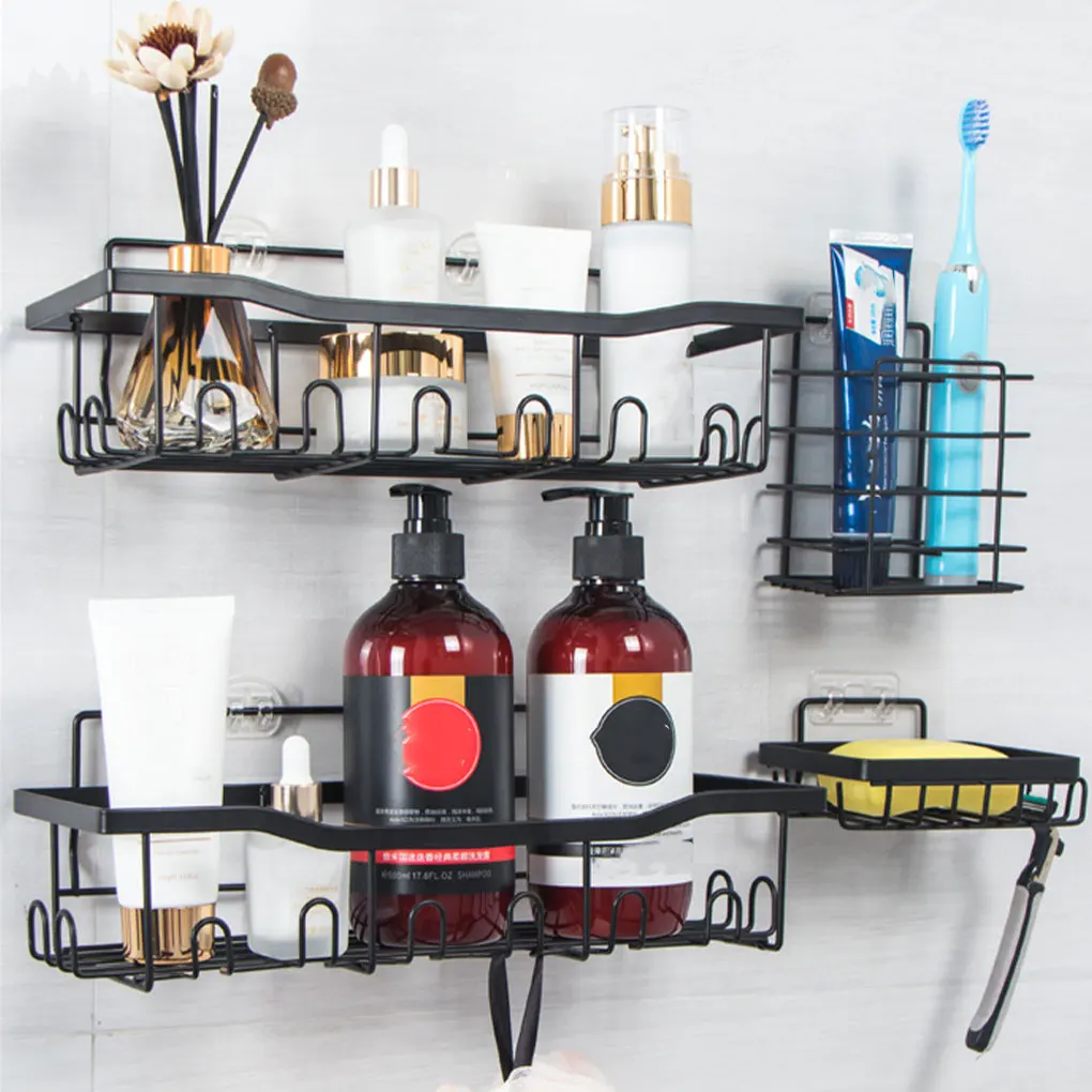 

Storage Rack For Bathroom Toiletries Strong Load-bearing Capacity Waterproof Thickened Carbon Steel