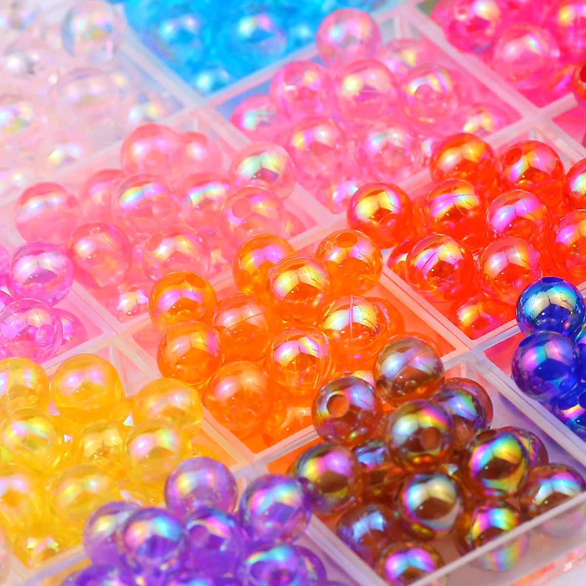 20 Farben 8mm 1000 Stück Set Acryl Lose Perlen Schillernde Runde Perlen für Schmuckherstellung Armband Halskette Schlüsselanhänger DIY Zubehör – Detail 4