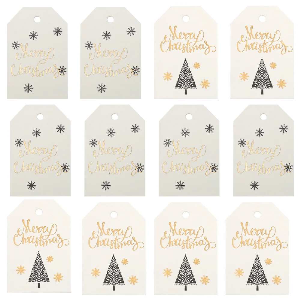 

200Pcs Christmas Cards Label Eco-Friendly Xmas Gift Label Cards Classic Festive Design for Gift Boxes Candy Bags