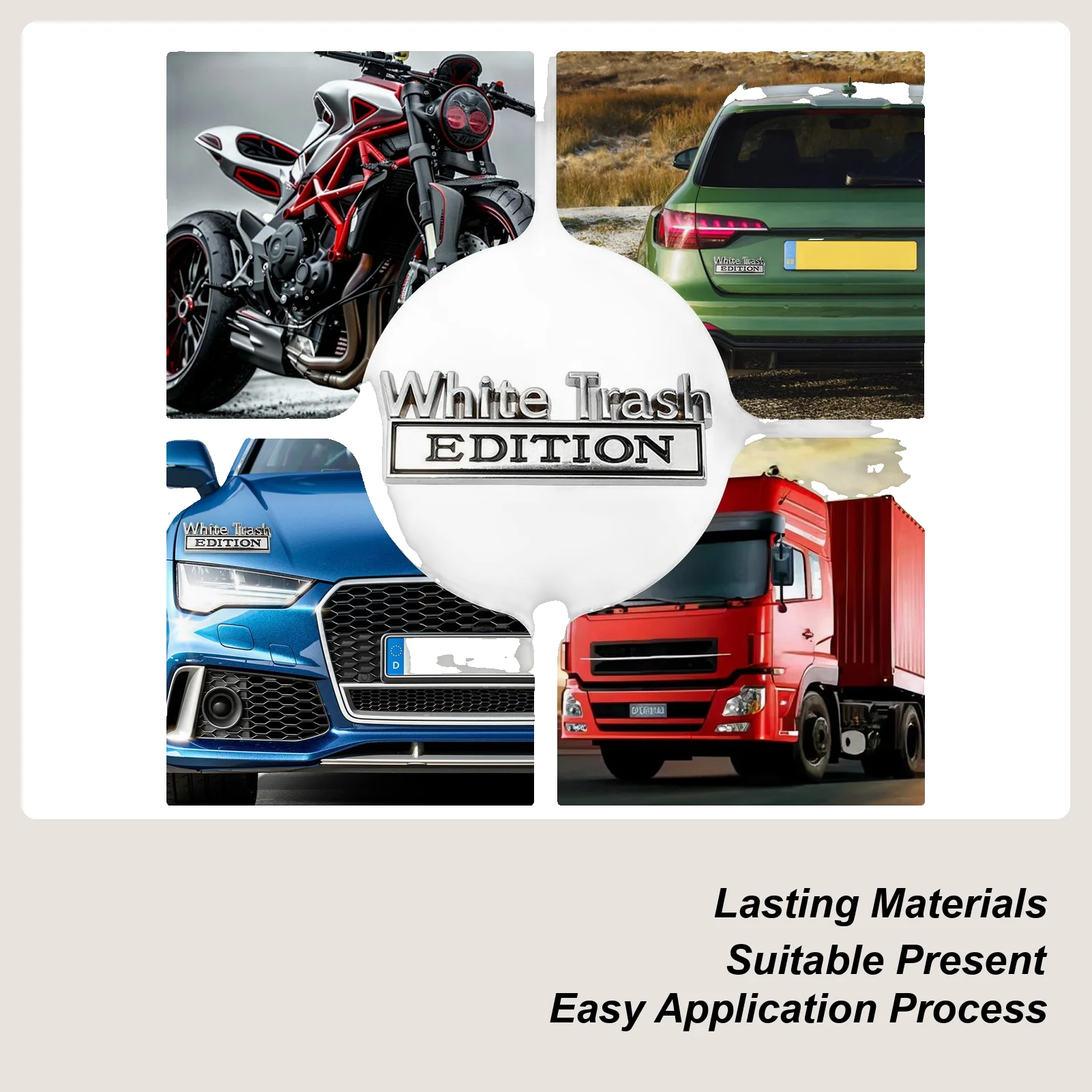 Car Badge 3D Edition Adhesive Stickers Waterproof Car Emblems And Badges For Golf Cart Vehicle Auto Truck Motorcycle Decor Body