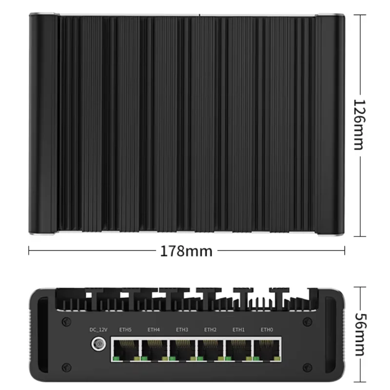 12th Gen Firewall Router Mini PC - Intel N150/8505 6xi226-V 2.5G LAN DDR5 Fanless pfSense/OPNsense/Proxmox DP/HD