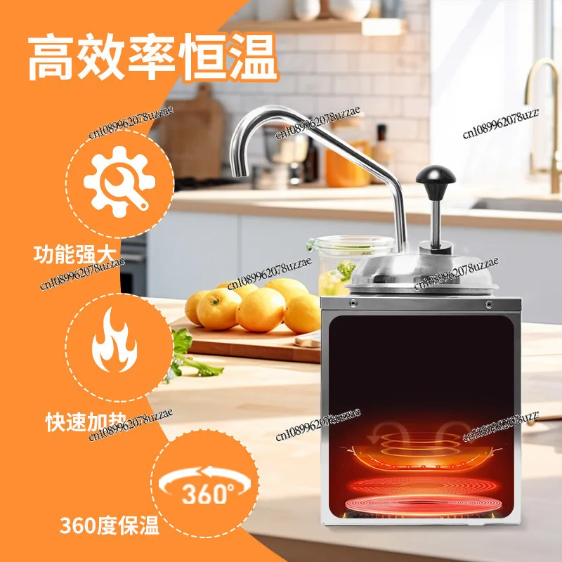 Electric Cheese Machine Dispenser Single Head Square Stainless Steel Sauce 3L  Constant Temperature Insulation Machine