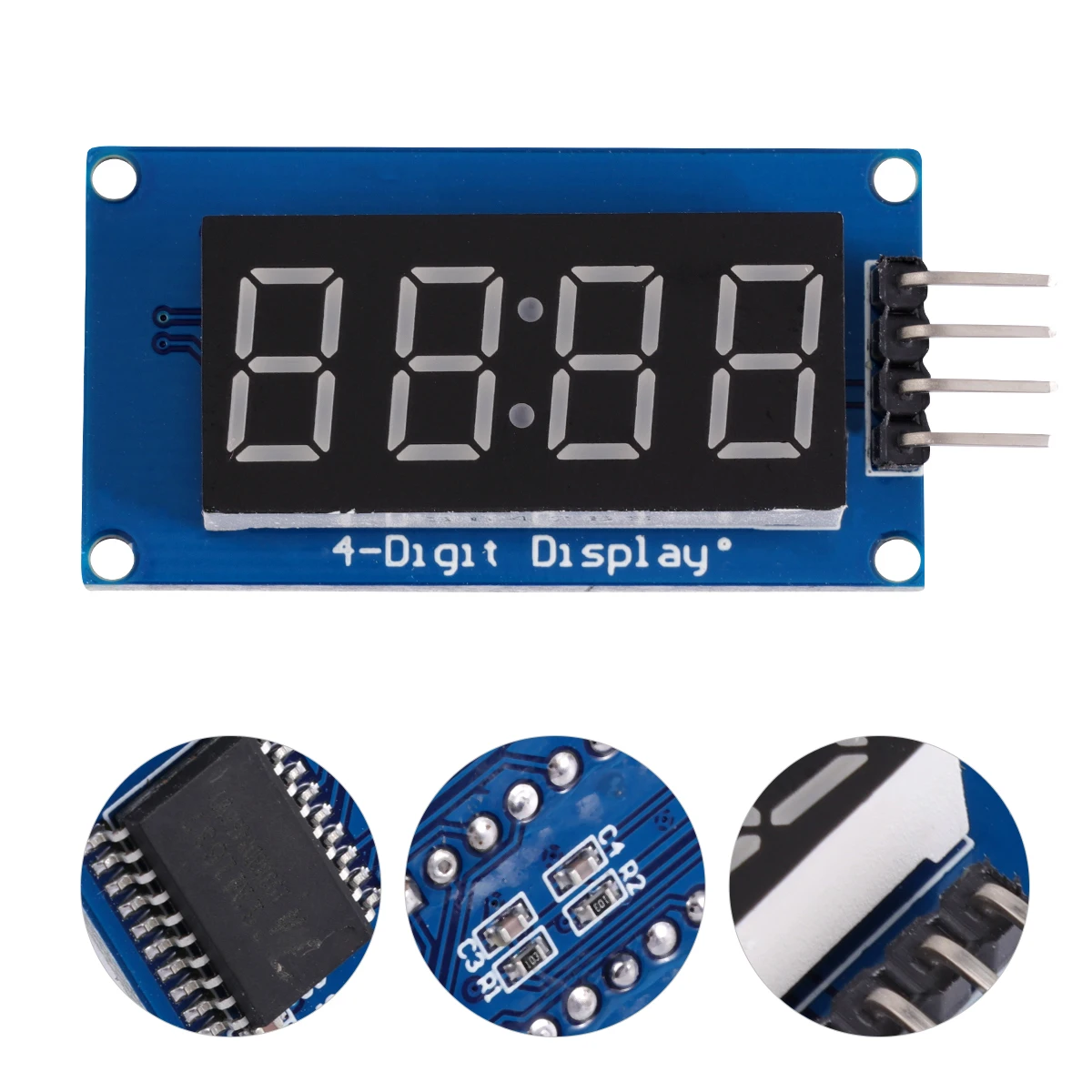 

2Pcs 4- LED Display Module Red Common Anode Driver IC CLK Pin Adjustable Brightness Clock Point Digital
