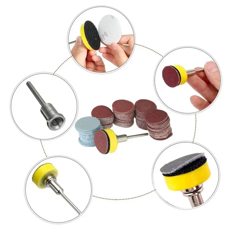 1/2/3inch DIY Sanding Discs Pad Polishing Pad Kit Rust Paint Removal Pad Abrasive Polishing Pad Angle Grinder Accessories