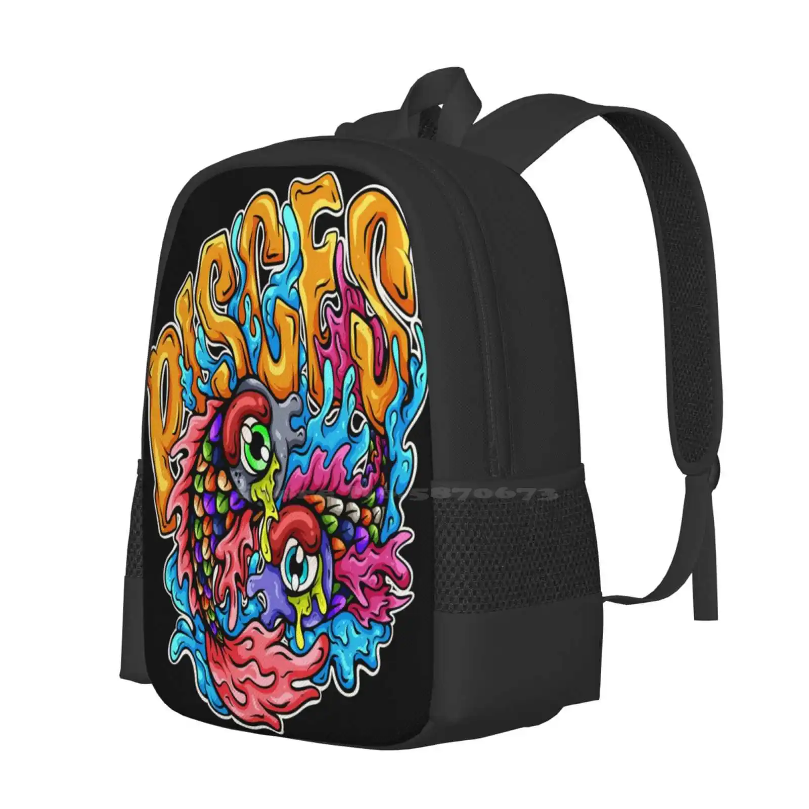 Pisces Backpacks For School Teenagers Girls Travel Bags Zodiac Pisces Cute Colorful Fish