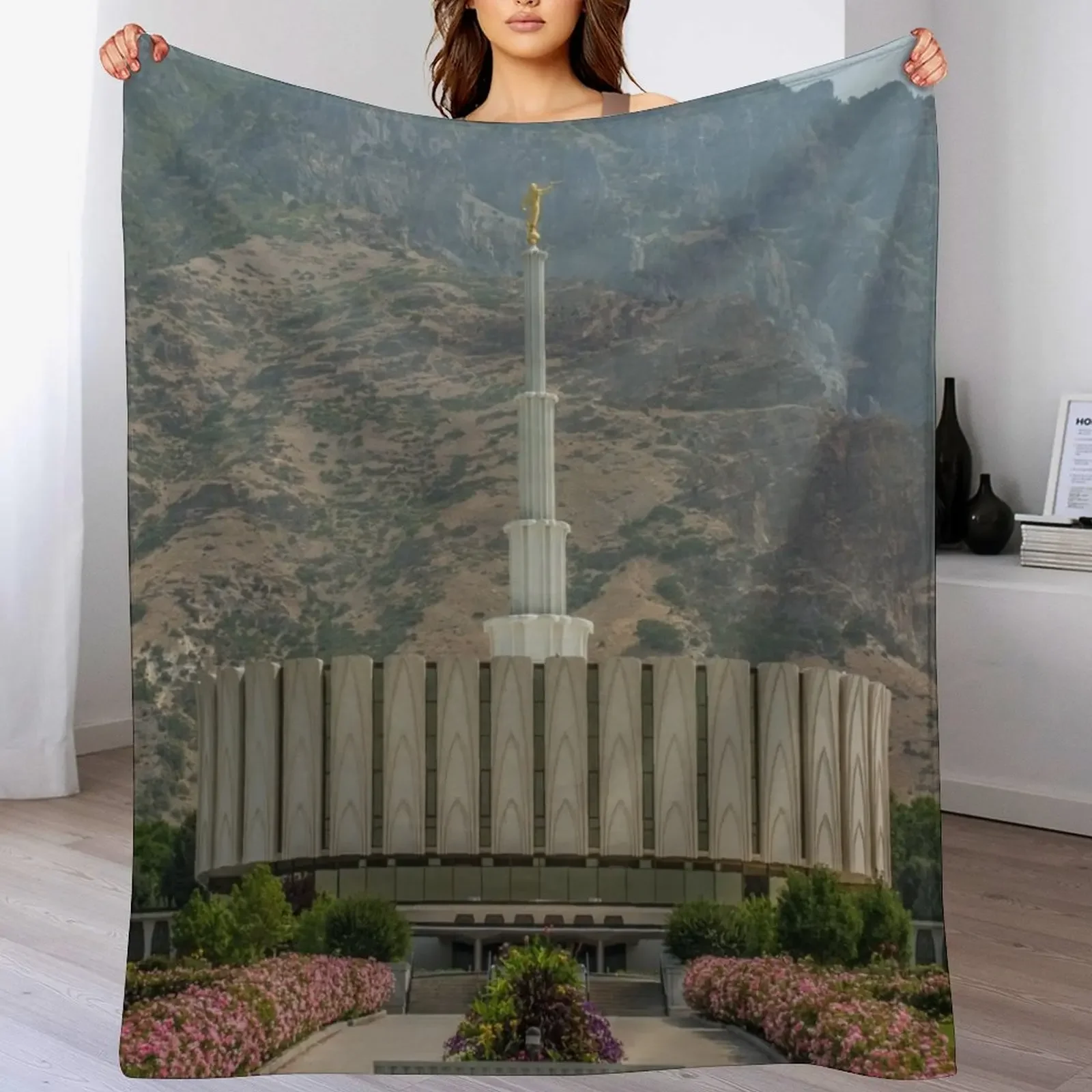 

Provo Utah Temple Throw Blanket Thin manga bed plaid Beautifuls Blankets