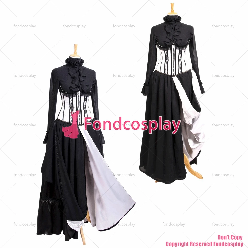 fondcosplay O Dress The Story Of O With Bra Chiffon black Cotton Dress Cosplay Costume CD/TV[G708]