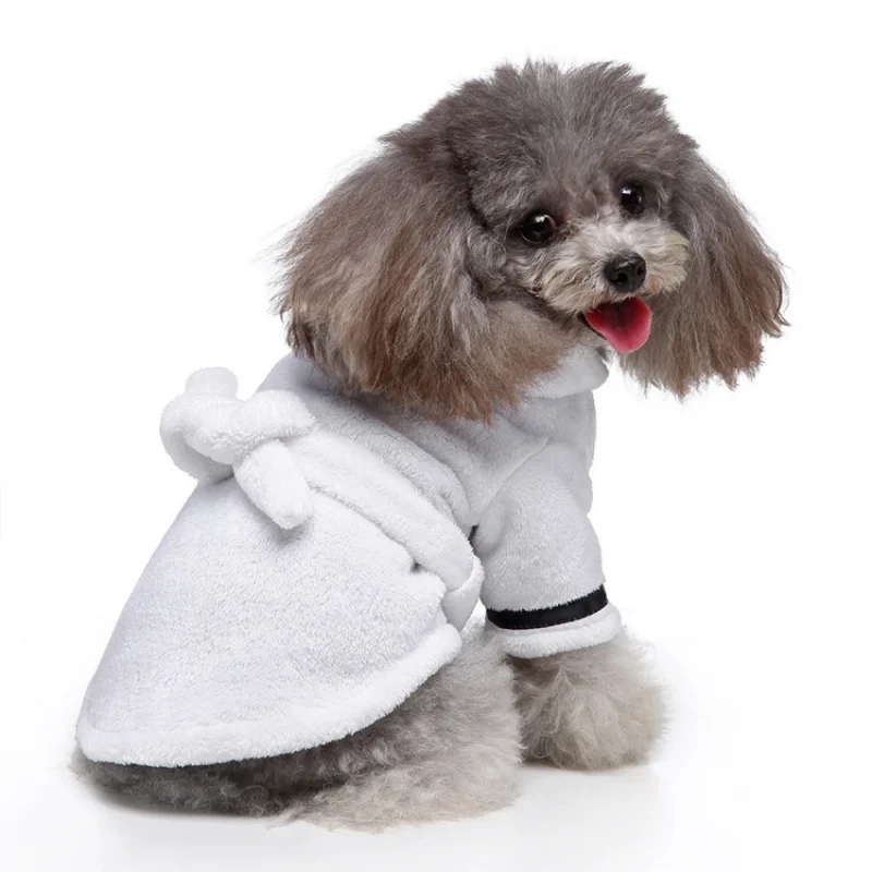 Pet Dog Bathrobe Dog Pajamas Sleeping Clothes Soft Pet Bath Drying Towel Clothes for for Puppy Dogs Cats Pet Accessories