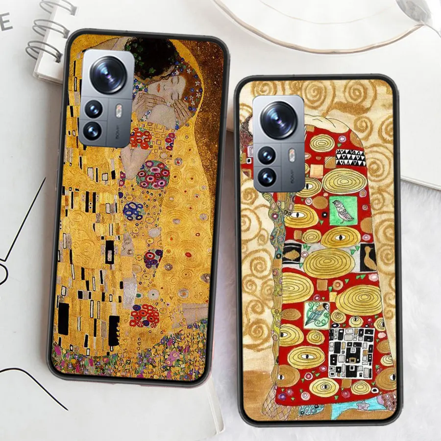 Kiss by Gustav Klimt Desig Phone Case For Xiaomi Poco X6 X5 X4 X3 GT NFC M4 M5 Pro 5G M3 Mi F6 F5 F4 F3 F2 F1 Capa Coq