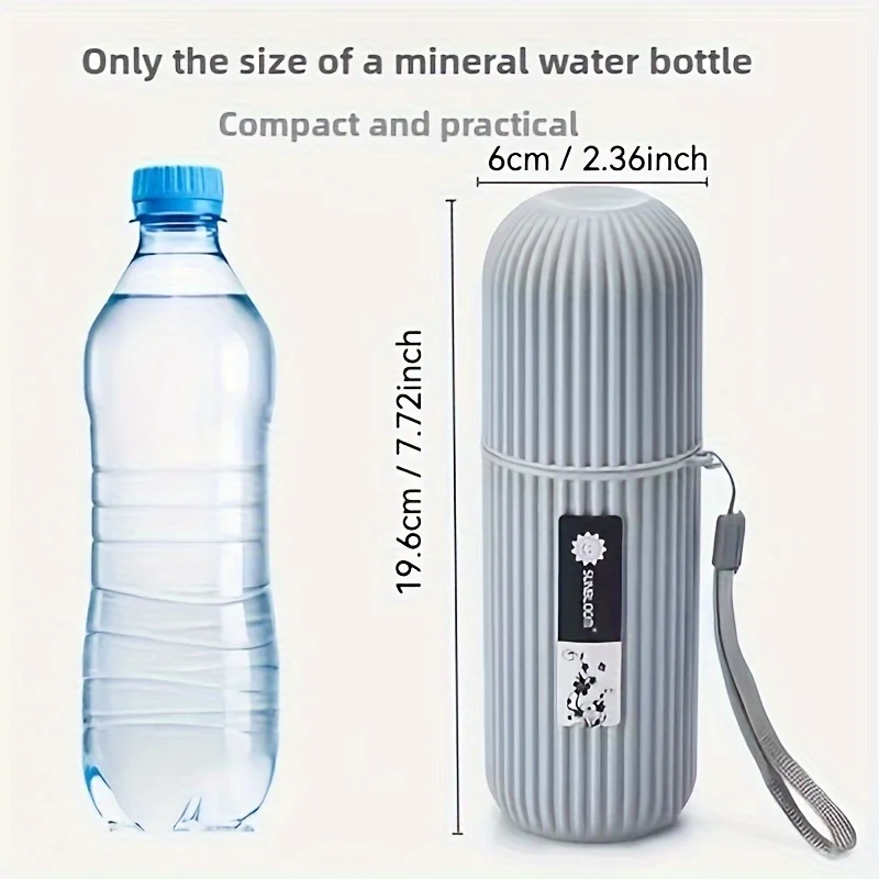 Caso de suporte de escova de dentes à prova de vazamento com corda de suspensão caixa organizadora de viagem à prova de vazamento, design compacto e empilhável, acessórios de viagem