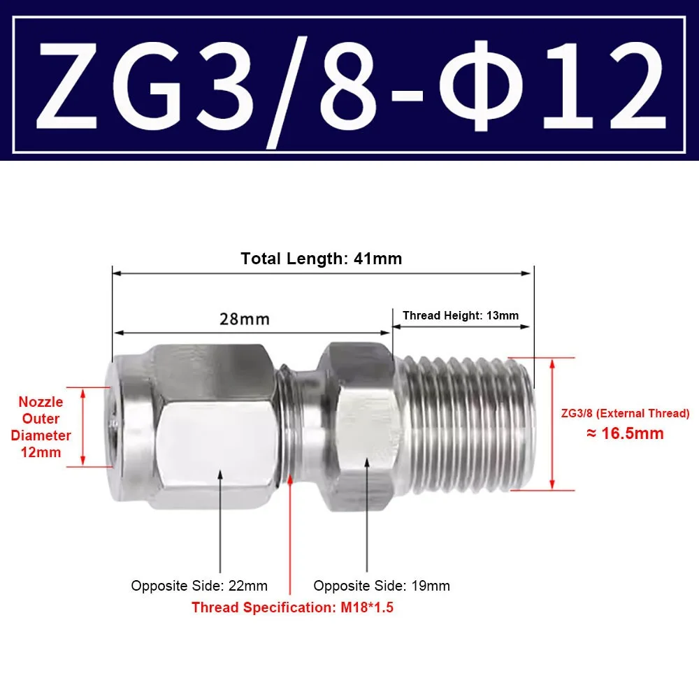 

1 шт. 1/8 "1/4" 3/8 "1/2" наружная резьба до наружного диаметра 3-16 мм, быстросъемный соединитель из нержавеющей стали с двойным наконечником, трубчатый соединитель 304 SS