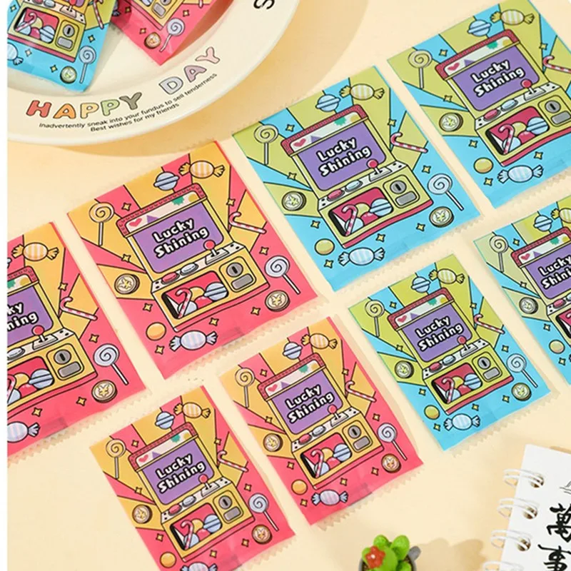 100 Stück Glänzende Glücksbeutel mit Aufdruck, Neue Leere Tüten für Süßigkeiten, Mini-Spielzeug, DIY-Partygeschenke, Verpackung – Detail 1
