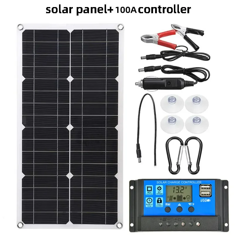 1000W Draagbare Zonnepaneel Power Bank 12V Zonnepaneel Kit Controller Zonneplaat Voor Thuis/Camping/RV/Auto Snelle Batterij Oplader