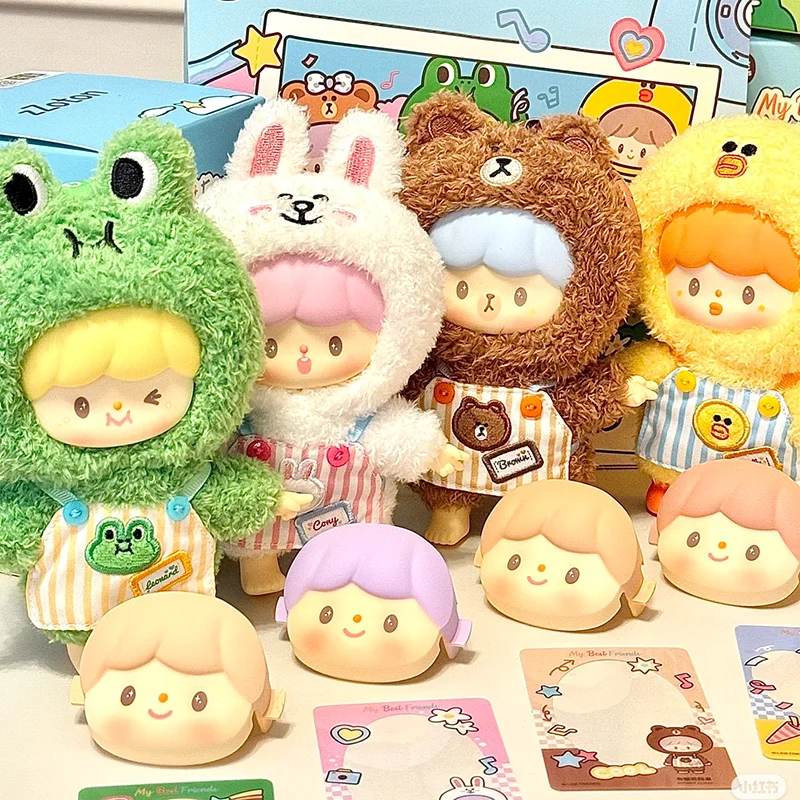 Новая оригинальная серия Zzoton Line Friends My Best Friends, виниловые куклы, слепая коробка, коллекция Kawaii, модель, декор, игрушки, Рождественский подарок