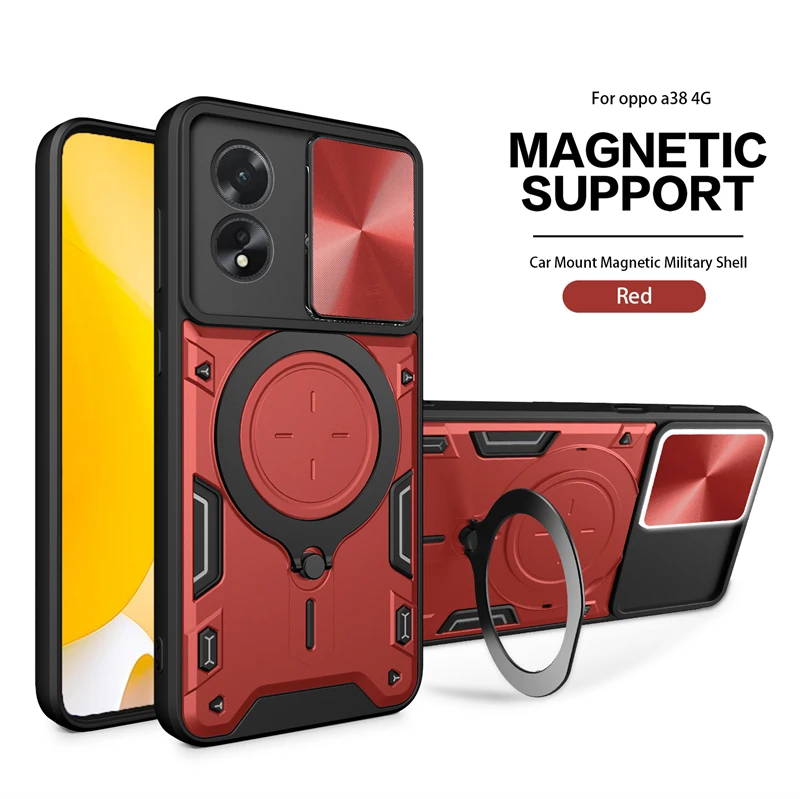 For Oppo A38 4G Case Magnetic Car Holder Ring Shockproof Armor Phone Case For OppoA38 A 38 4G 38A 2023 CPH2579 6.56