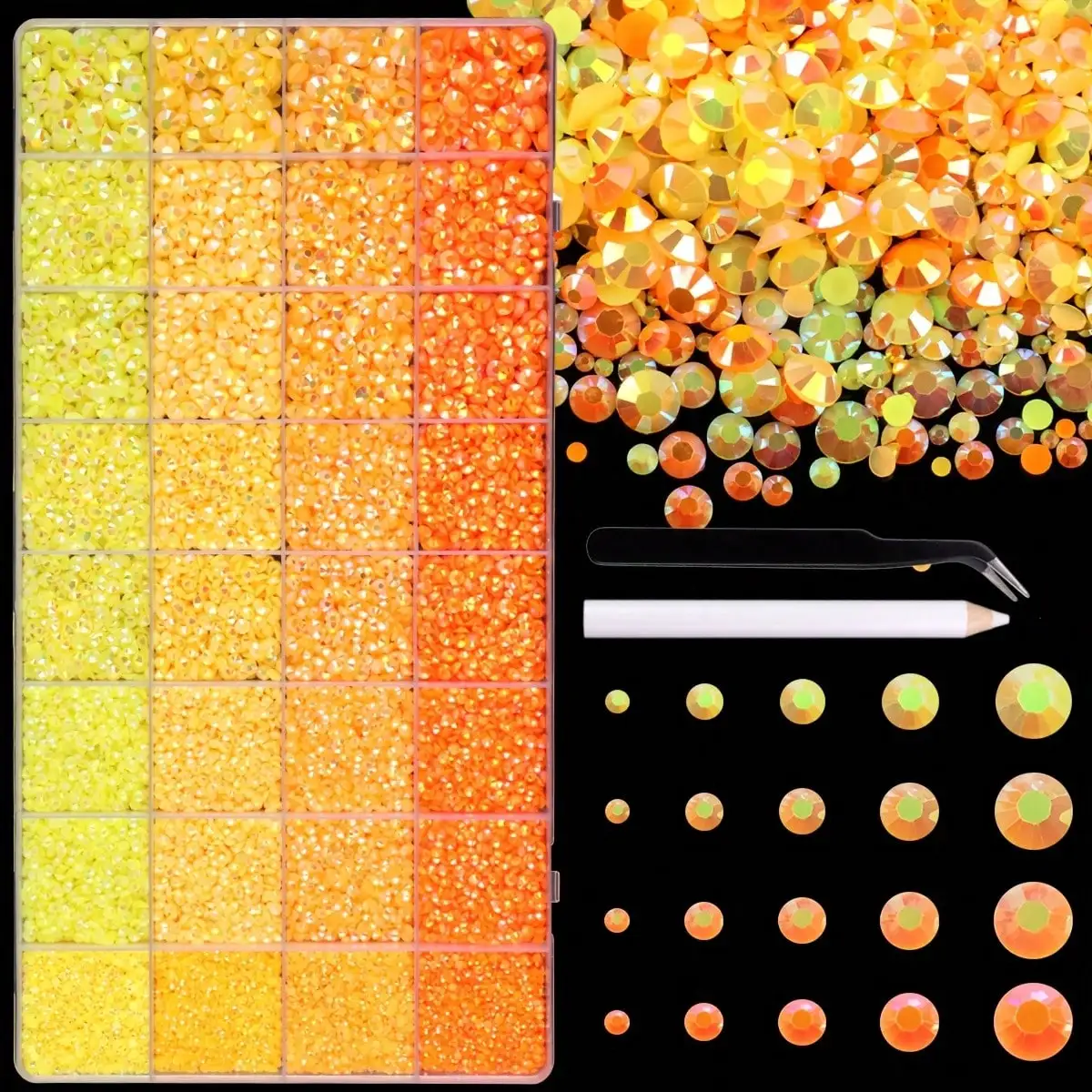2026 32 Grid 2-6MM Jelly Diamond Set,For DIY Nail Art,Handicrafts,Celebrity Support,Cosmetics &Other Bottles,Hats, Clothes,Shoes