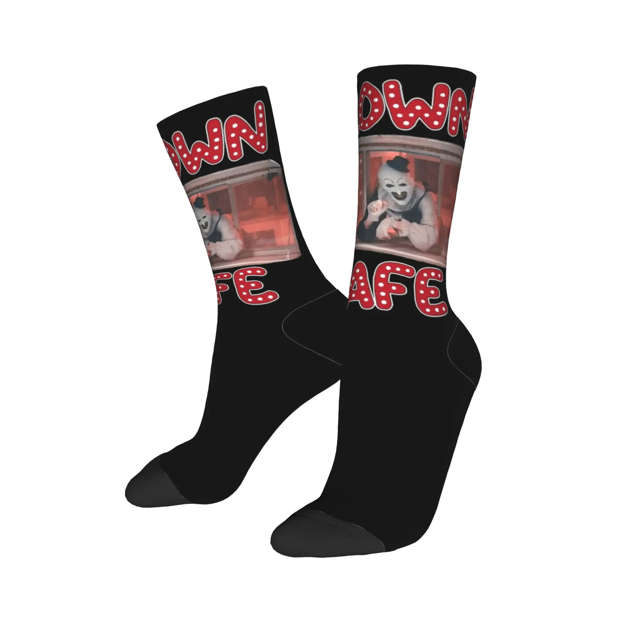 Autumn Winter Casual Unisex Clown Cafe Terrifier Socks  Non-slip Basketball Socks