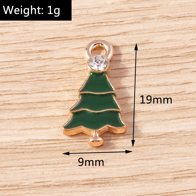 10 Stück gemischte Emaille-Weihnachtsbaum- und Rentier-Anhänger für Schmuckherstellung, Ohrhänger, Halsketten, Armbänder, DIY-Bastelzubehör – Detail 18