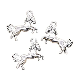 10pcs Charms Galloping Horse Steed 16x23mm Antique Silver Color Pendants Making DIY Handmade Tibetan Finding Jewelry