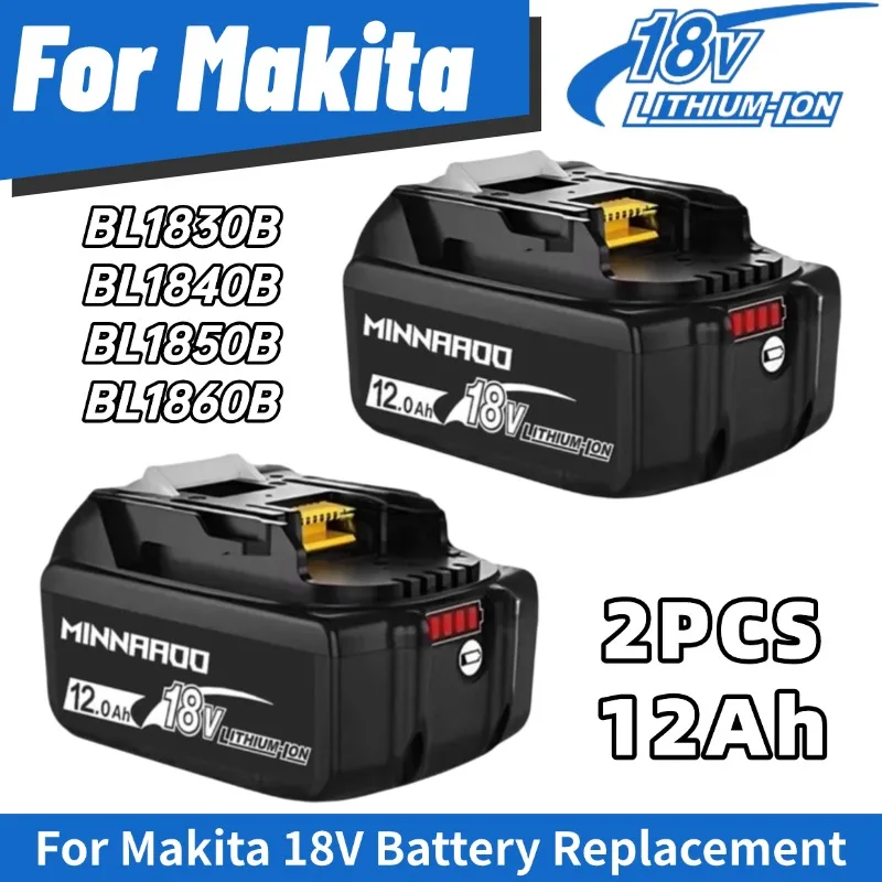

For Makita 18V 12Ah/8Ah Battery BL1840 BL1830B BL1850B BL1850 BL1860 BL1815 Replacement Lithium Battery【DHL FAST DELIVERY】