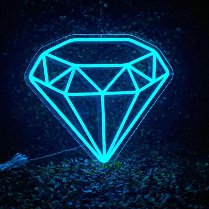 Diamond Neon Sign LED Neon Light Signs Room Home Shop Party Club Game Room Wall Decor Neon Art LED Light for Wedding Decoration