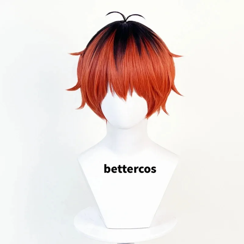zz04zz12Stark コスプレアニメ Frieren 葬儀ブラウンレッドブラックショート耐熱人工毛パーティーウィッグ + ウィッグキャップ