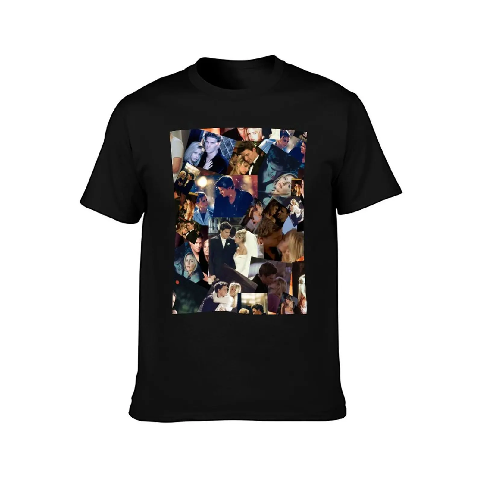 Buffy + Angel Collage T-Shirt cotton t shirts man 100% T-Shirt