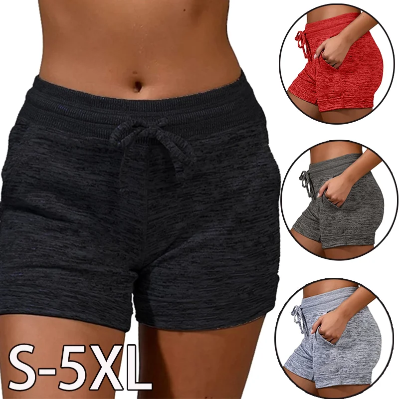 

Fashion Women's Quick-drying Yoga Pants Sports High Waist Drawstring Shorts Casual Stretch Shorts Fitness Running Shorts