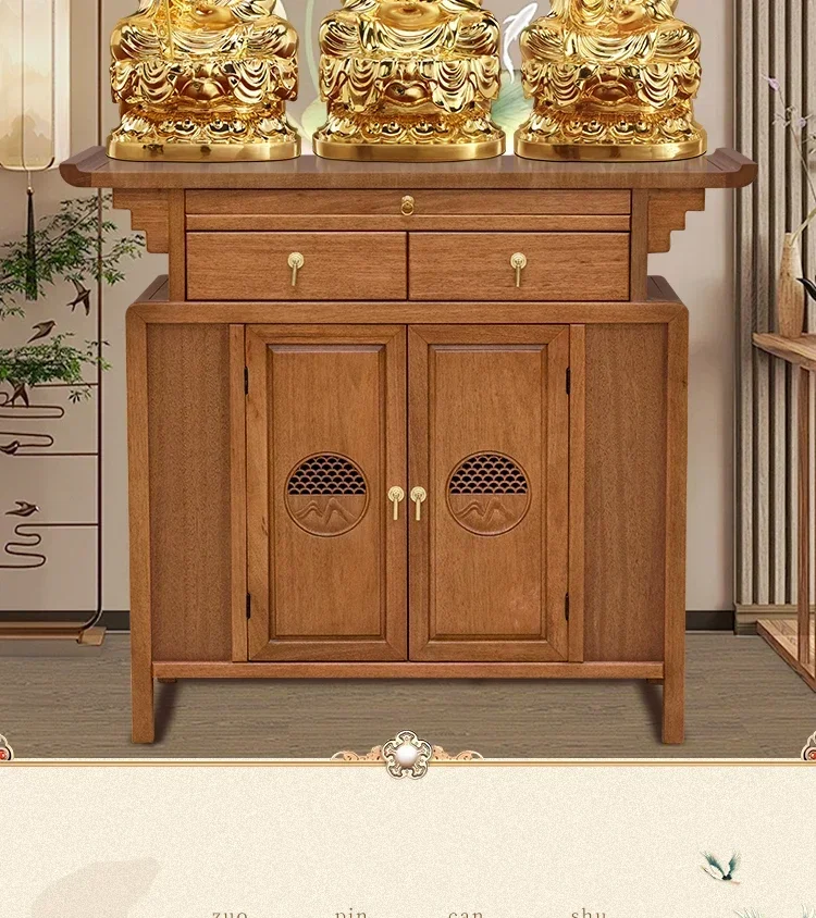 

Chinese Style Entrance Solid Wood Altar a Long Narrow Table Wall Zen Console Living Room Buddha Niche Desk