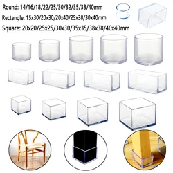 4pcs Rubber Table And Chair Footrests Dust Cover Floor Protector Pads Pipe Plug Furnitures Feet Round/Square/Rectangle To Choose