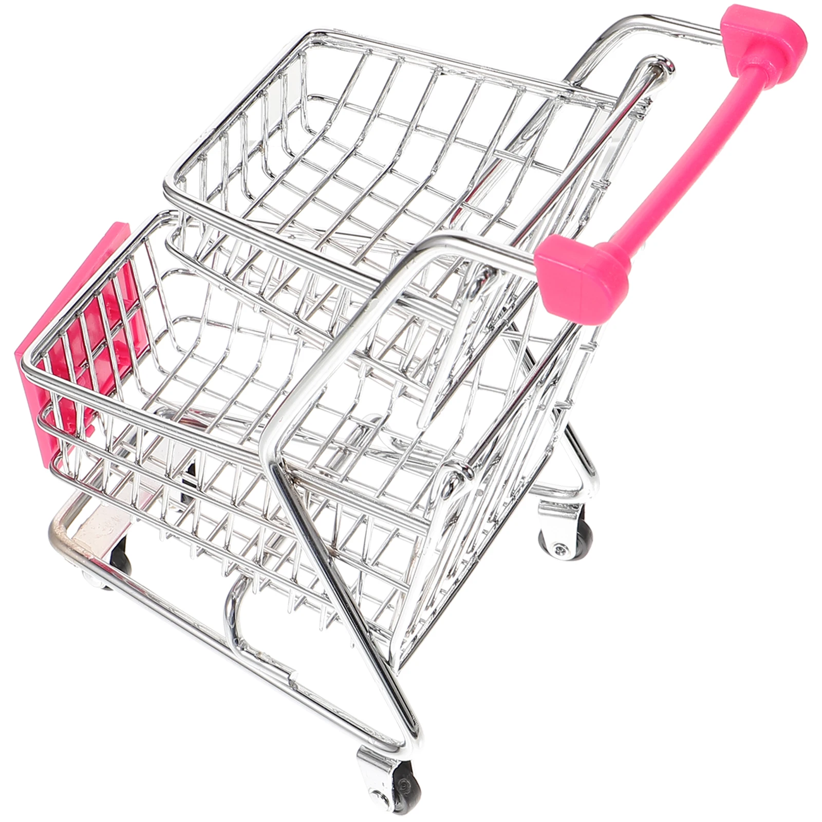 

Stainless Steel Mini Shopping Cart Snack Multi-Function Food Storage Baskets Reusable Fry Basket Bright Color