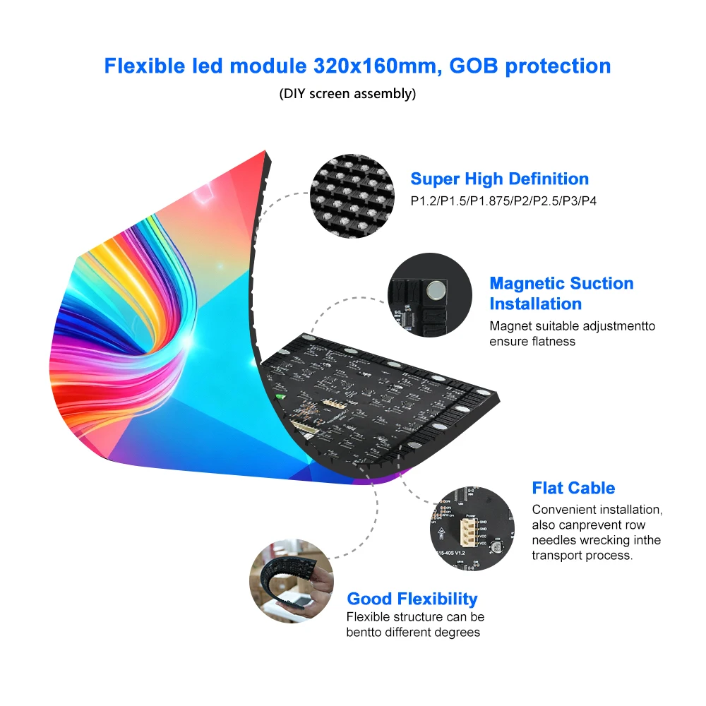 أداء مباشر سلس الربط كامل اللون Led Dj كشك شاشة عرض لأحداث الحفلات ملهى ليلي بار المنزل مع عجلات