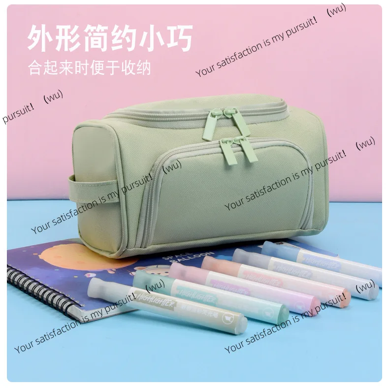 New pencil case large capacity ins high value pencil case stationery bag dirt-resistant pencil case