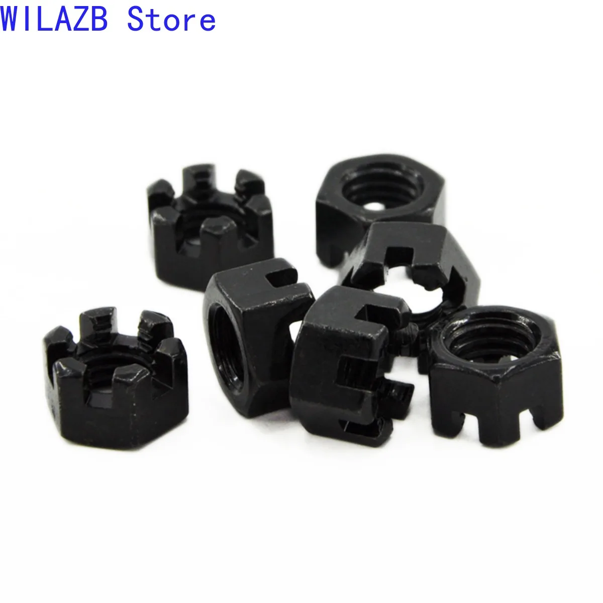 

DIN935 Black Zinc M6 M8 M10 M12 M16 M20 M24 M27 Plated Slotted Nut Hex Slotted Nut Slotted Hex Nut GB58