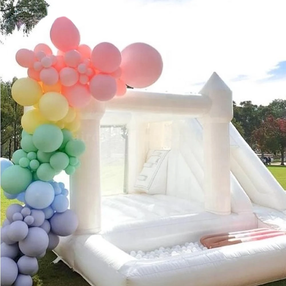 Pink Bounce House Bouncer Castles Inflatable Wedding Bouncy Jumping Castle Jumper with Slide Ball Pit for Kids