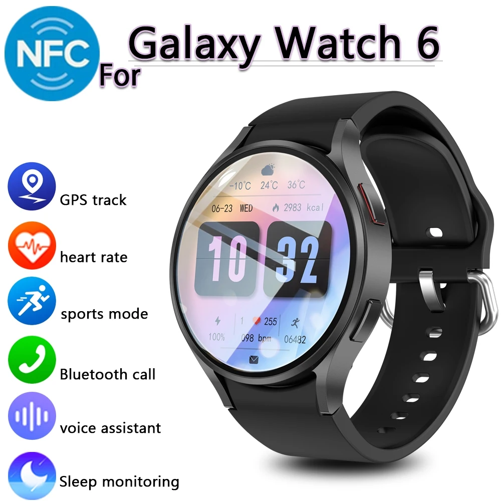 For Samsung Galaxy Watch 6 Classic Smartwatch Men's GPS Sports NFC Bluetooth Call HD AMOLED Voice Call Smart Watch 2024 New