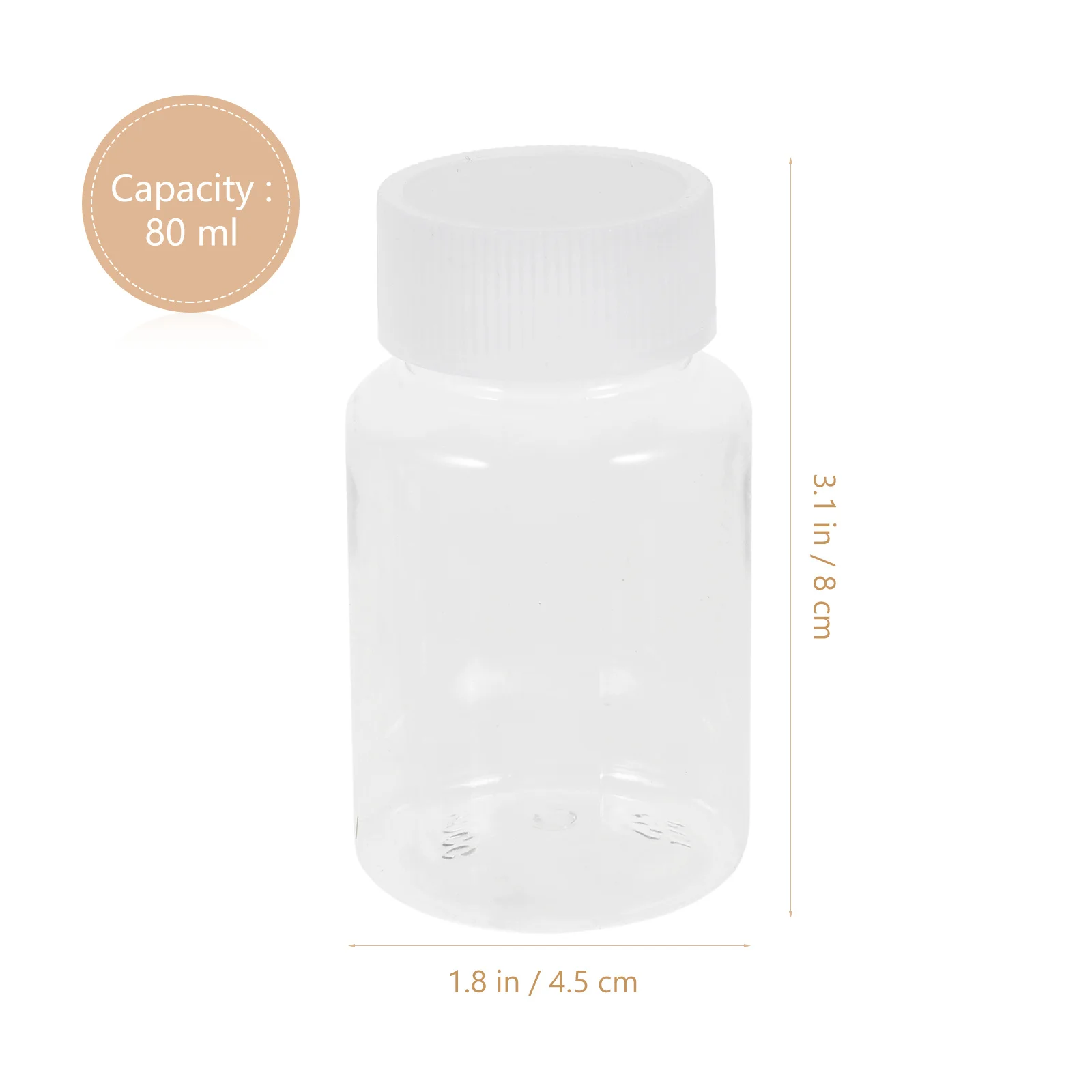 

10Pcs Pet Clear Plastic Container Bottles 80ml Screw Lid Leakproof Storage Holder for Liquid Solid Powder Experiment Travel