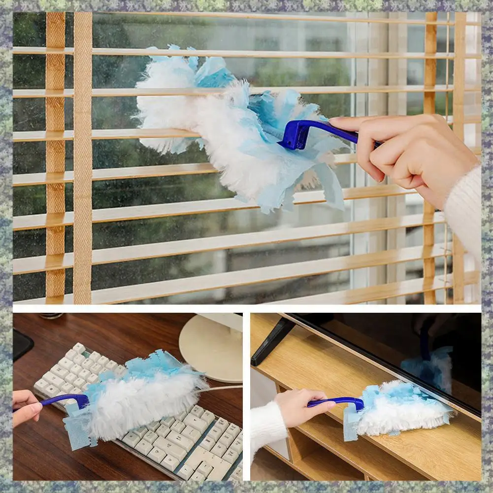 WON Duster Elektrostatische saugfähige Reinigungsbürste Staubreiniger Entferner Haushalt Feuchter Sauber Duster Schwamm A