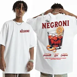 THE NEGRONI Unisex T Shirt Funny Cocktail Themed Gift Meme T-shirts Men Summer Pop Art Vintage Fashion Short Sleeve T-shirt Tops