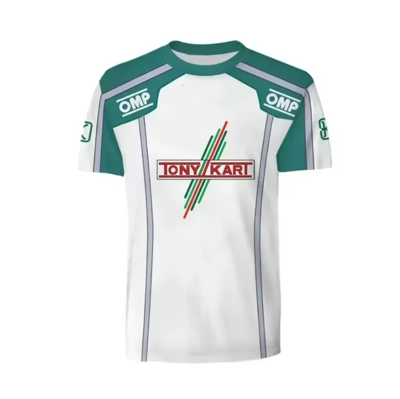 Summer Men's New Round Neck Breathable Running Casual Short-Sleeved Children's 3D Printed T-Shirt Tony Kart Outdoor Sports Shirt