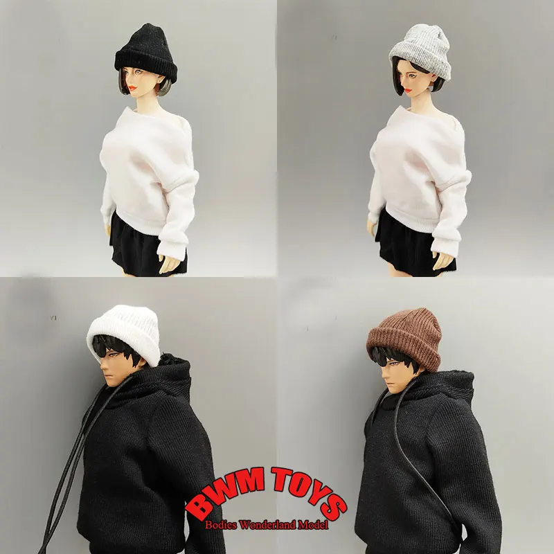 

In Stock 1/12 Scale Female Male Soldier Trendy Knitted Hat Model Clothes Accessories For 6Inch SHF Action Figure Doll Body