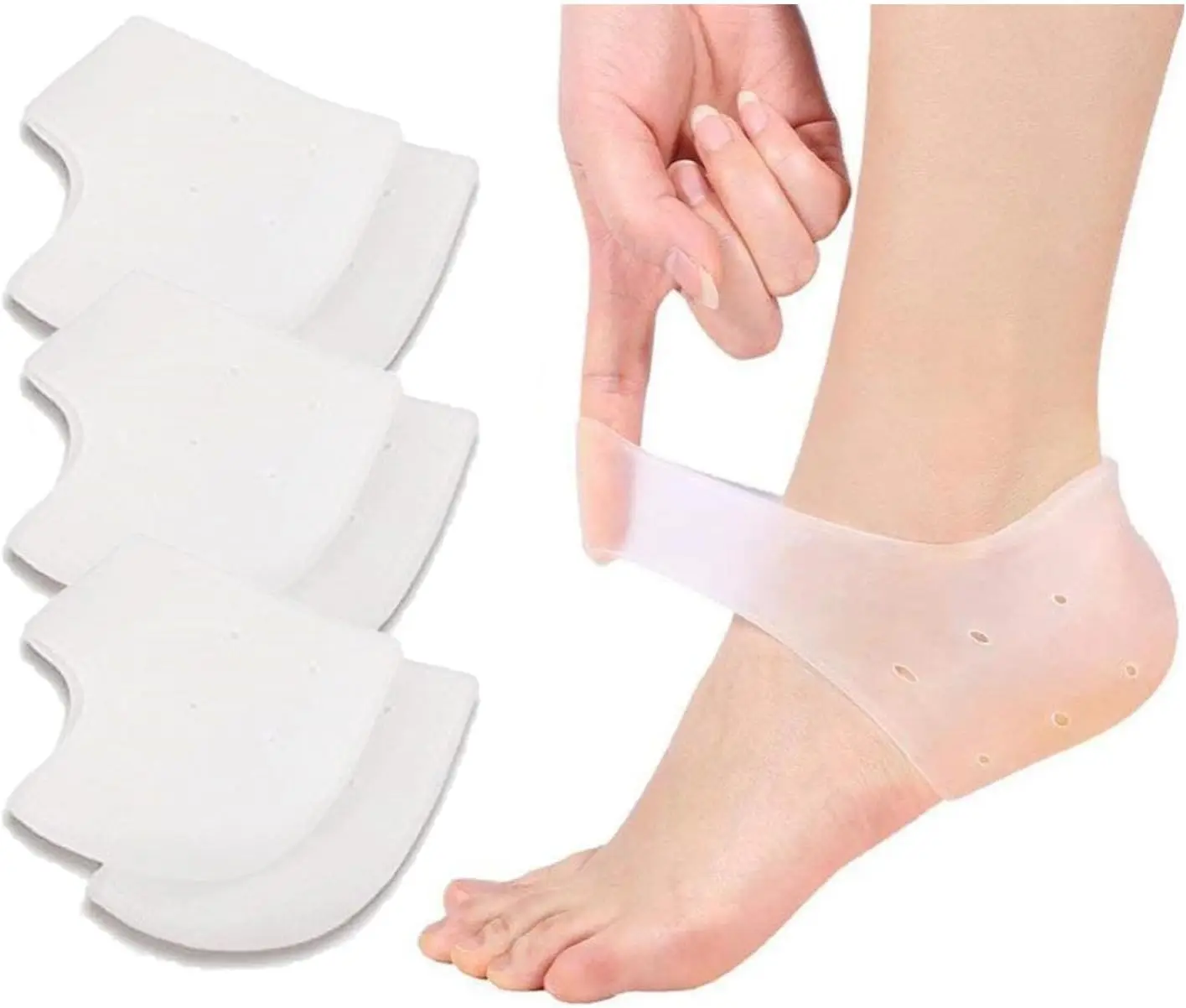 Men's and Women's Cracked Heel Protection Socks, Anti-Cracking Silicone Sock Covers for Foot Heels to Prevent Dryness and Cracks