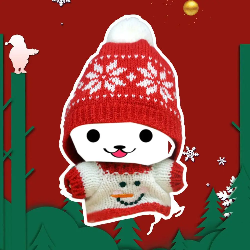

17cm Dolls Clothes For Labubu V1/V2 Christmas Mini Hat Sweater Scarf Cloak Suit Outfit Accessories New Year Clothes Gift T8O4