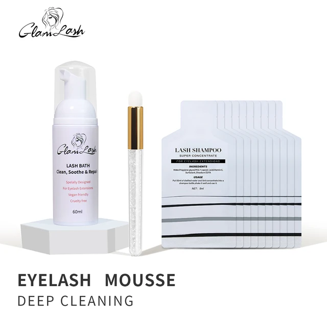 GLAMLASH 5 szt. 5 ml pianka do czyszczenia rzęs do szamponu do przedłużania rzęs skoncentrowany pustą butelką