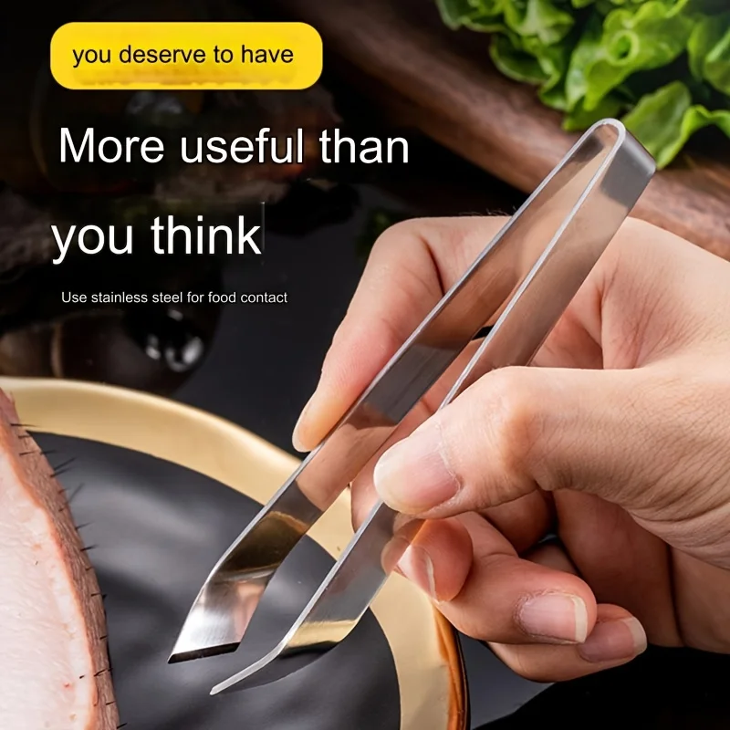 1PC Stainless Steel Fishbone Tweezers,Dining Room Clips Bone Extractor,Fishbone Removal Pliers, Extraction Clips,Kitchen Tools