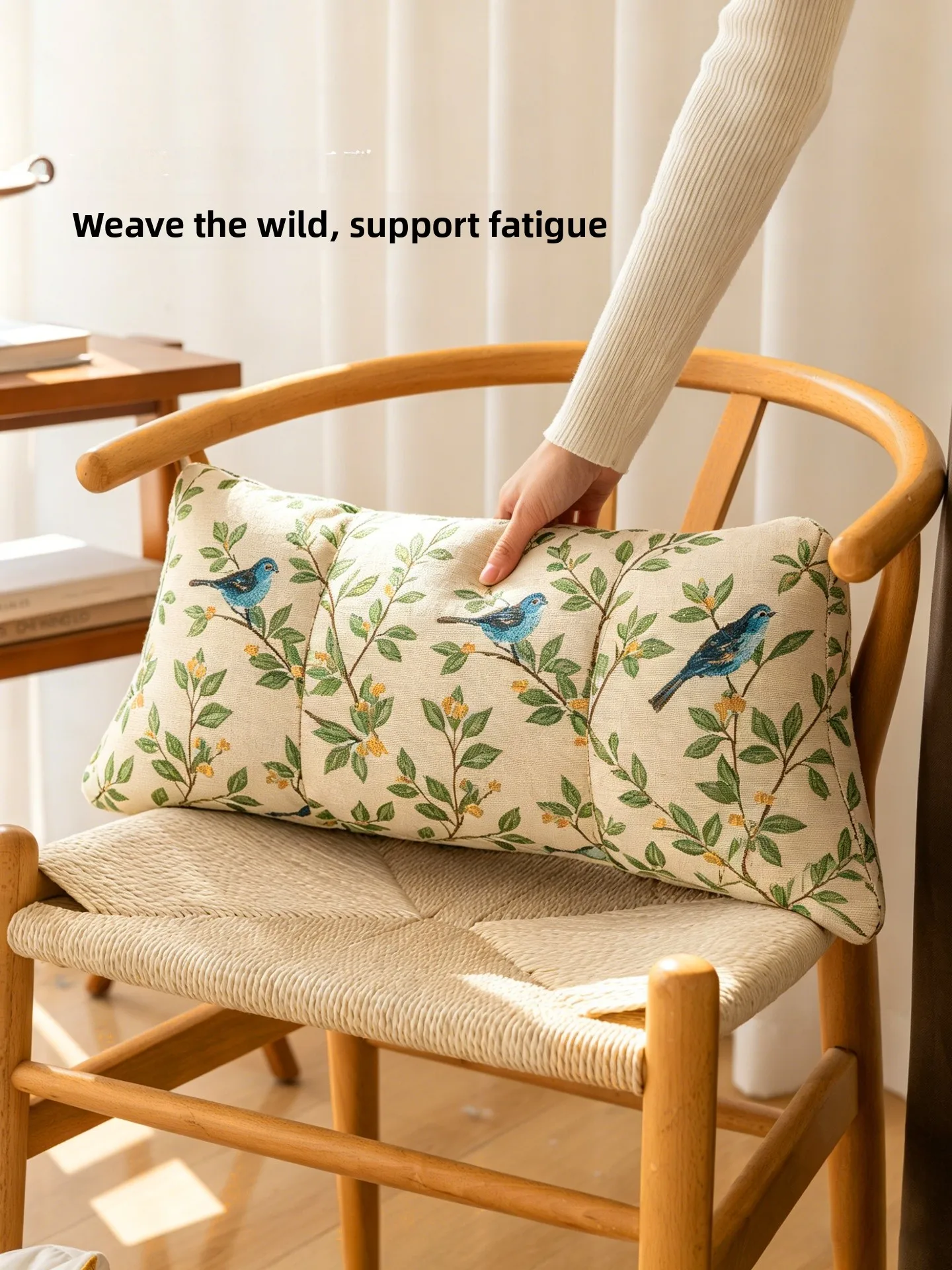 

Office Chair Back Support Pillow Wooden Chair Cushion Car Pillow Ergonomic Lumbar Support Pillow Soft Velvet Fabric