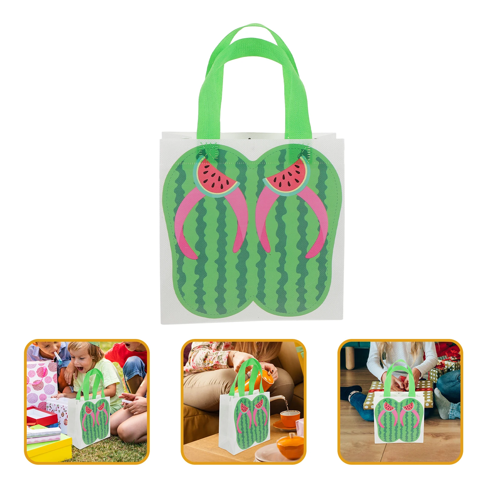 

6pcs Pool Party Gift Bags Summer Beach Hawaiian Non woven C y Containers Lightweight Durable Favor Pouches Storage Packing
