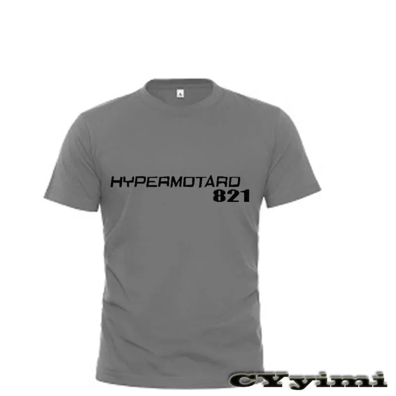 For  HYPERMOTARD 821/HYPERSTRADA T Shirt Men New LOGO T-shirt 100% Cotton Summer Short Sleeve Round Neck Tees Male